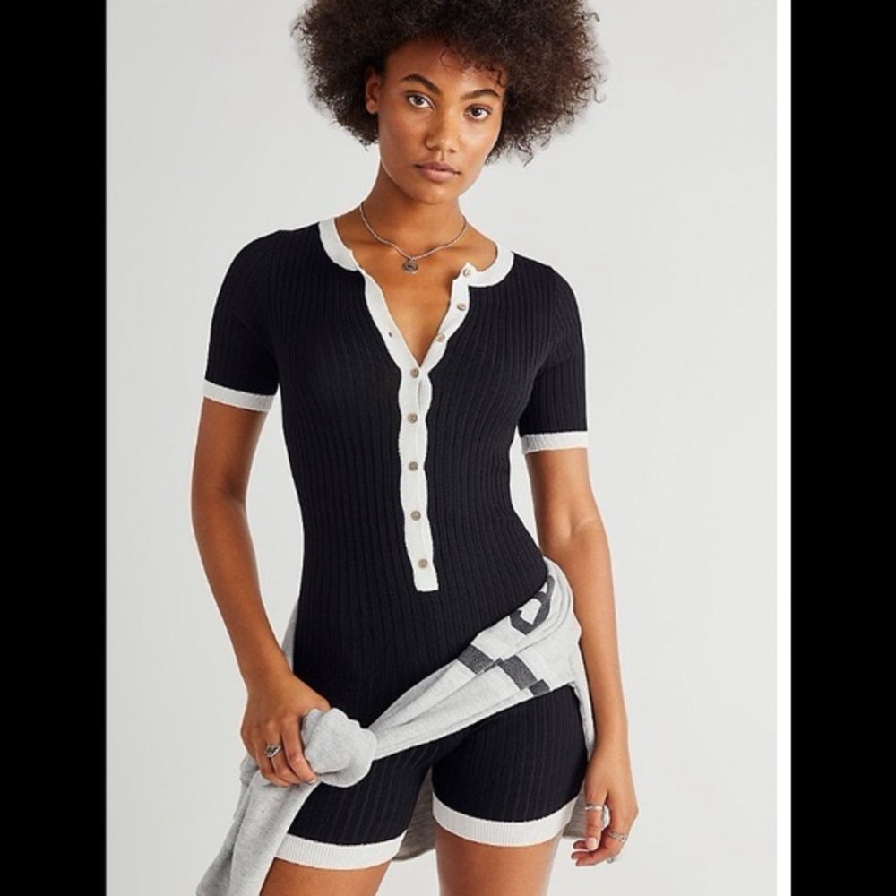 Free People Tennis Time Ribbed Knit Romper